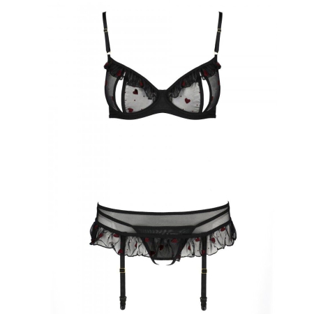 Сексуальний комплект з поясом для панчіх Passion LOVELIA SET XXL/XXXL, black №5