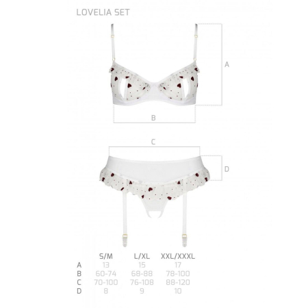 Сексуальний комплект з поясом для панчіх Passion LOVELIA SET L/XL, white №7