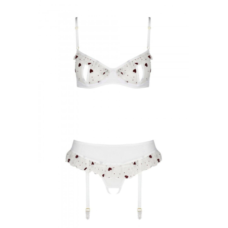 Сексуальний комплект з поясом для панчіх Passion LOVELIA SET L/XL, white №5