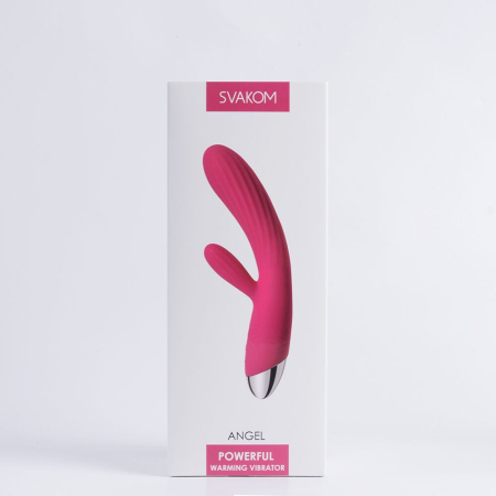 Інтелектуальний вібратор-кролик із підігрівом Svakom Angel Plum Red №7