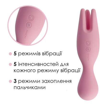 Подвійний вібратор для чутливих зон Svakom Nymph Pale Pink №3
