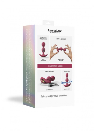 Анальний стимулятор, гнучкий з вібрацією Love To Love TWINNY BUD Plum - фото №6