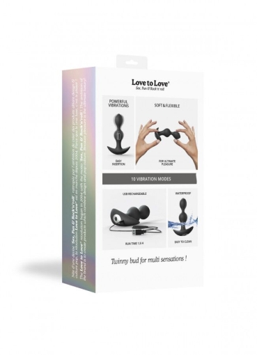 Анальний стимулятор, гнучкий з вібрацією Love To Love TWINNY BUD Black №6