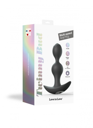 Анальний стимулятор, гнучкий з вібрацією Love To Love TWINNY BUD Black №5