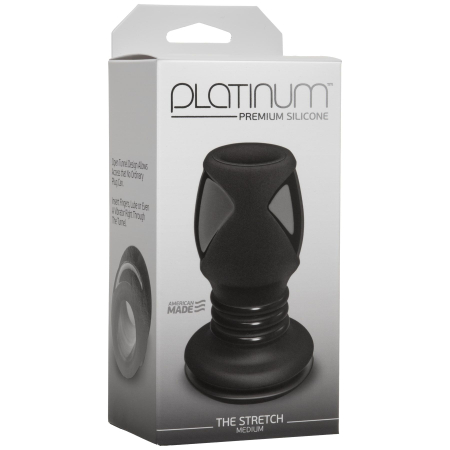 Анальний тунель Doc Johnson Platinum Premium Silicone — The Stretch — Medium — Black - фото №2
