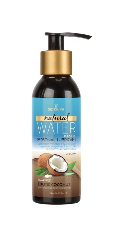 Змазка на водній основі Sensuva Natural Water-Based Exotic Coconut (125 мл) без гліцерину і парабенів - фото