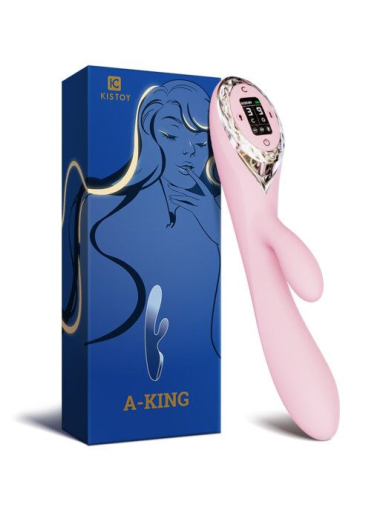 Вібратор-кролик з голівкою KISTOY A-King, що надувається, LED-екран - фото №5