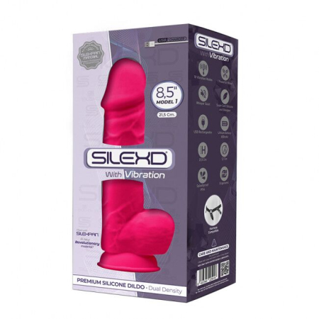 Фалоімітатор з вібрацією SilexD Norman Vibro Pink (MODEL 1 size 8,5in), двошаровий, діаметр 5 см - фото №2