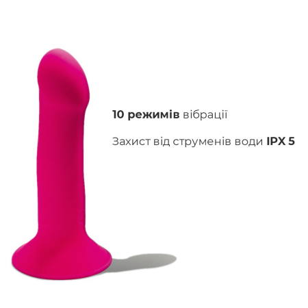 Двошаровий ділдо з вібрацією Adrien Lastic Hitsens 2 Pink, відмінно для страпона, макс діаметр 4 см, - фото №4