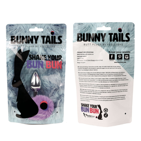 Анальна пробка FeelzToys - Bunny Tails Butt Plug Purple №3