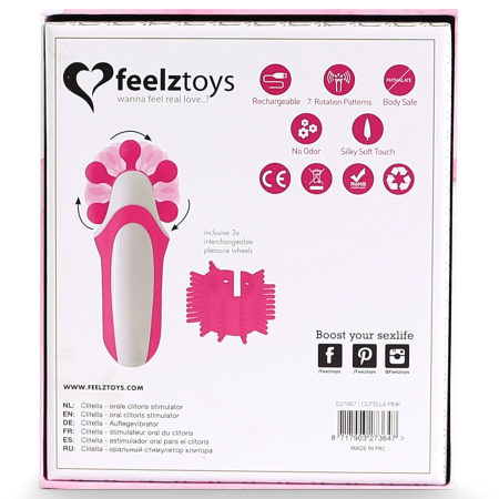 Стимулятор з імітацією оральних пестощів FeelzToys - Clitella Oral Clitoral Stimulator Pink №7