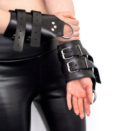 Манжети для підвісу за руки Art of Sex – Kinky Hand Cuffs For Suspension, чорні, натуральна шкіра - фото №3