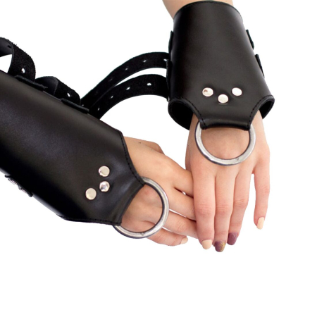 Манжети для підвісу за руки Art of Sex – Kinky Hand Cuffs For Suspension, чорні, натуральна шкіра - фото №7