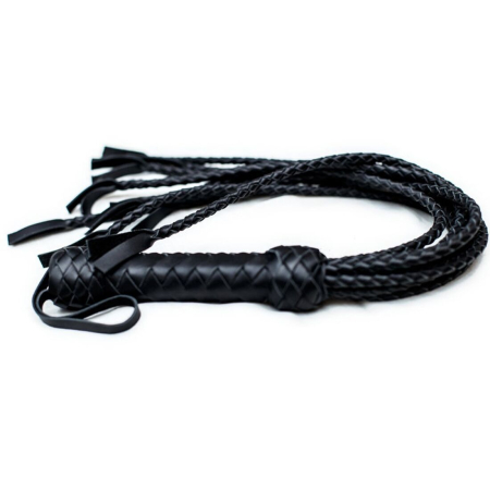 Флогер Кішка, 9 плетених хвостів по 50 см, колір чорний - фото №5