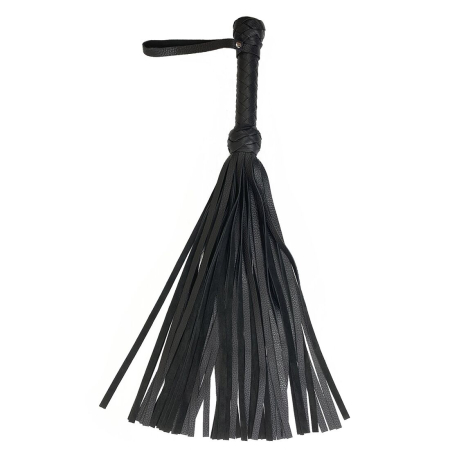 Чорний флогер класичний, натуральна шкіра, 50 хвостів, по 50см, рукоятка 20см - фото №2