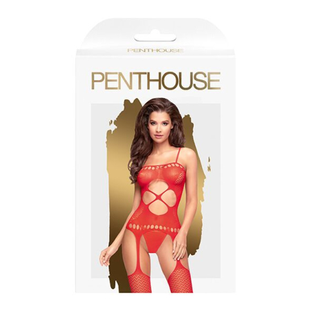 Бодістокінг з вирізом на животику Penthouse - Hot Nightfall Red XL - фото №3