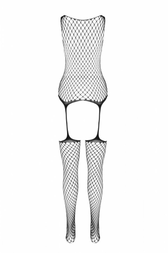 Сітчастий чорний бодістокінг, який імітує боді з панчохами на підв'язках Casmir CA003 - фото №6