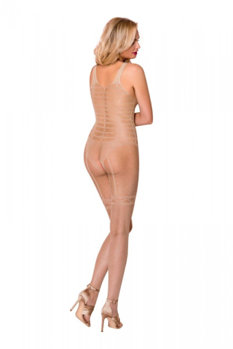 Сітчастий тілесний бодістокінг-боді з симетричним малюнком Casmir CA005 - фото №2