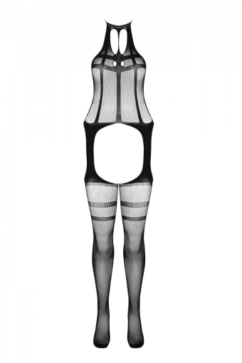 Сітчастий тілесний бодістокінг з коротким топом та підв'язками Casmir CA008 - фото №5