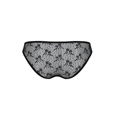 Трусики-сліпи з мереживною сіточкою Passion DINA THONG L/XL, black - фото №6