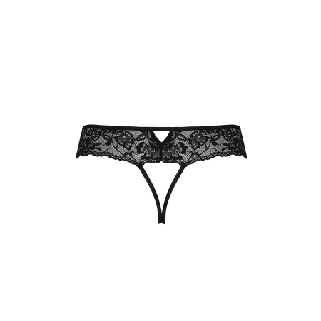 Мереживні стрінги з доступом Passion SENIA THONG L/XL, black - фото №6
