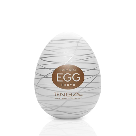 Мастурбатор-яйце Tenga Egg Silky II з рельєфом у вигляді павутини - фото