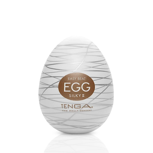 Мастурбатор-яйце Tenga Egg Silky II з рельєфом у вигляді павутини - фото