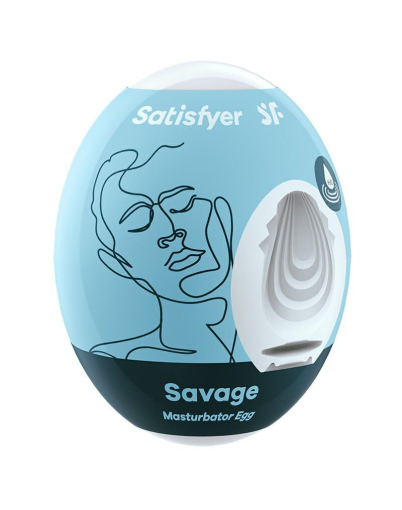 Самозмащувальний мастурбатор-яйце Satisfyer Masturbator Egg Savage, одноразовий, не потребує змазки - фото