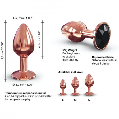 Металева анальна пробка із прикрасою у вигляді кристалу Dorcel - Diamond Plug Rose Gold S - фото №3