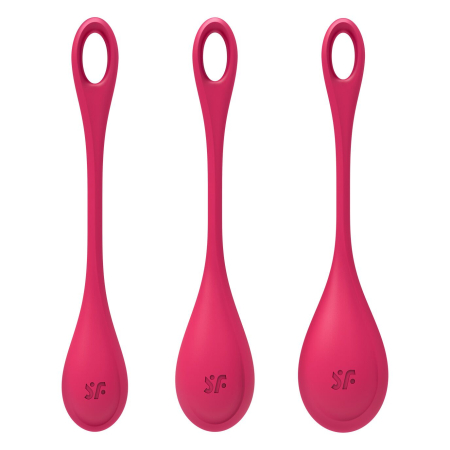Набір йоні намистин Satisfyer Yoni Power 1 Red, діаметр 2-2,5-3см, вага 22-46-74гр - фото №4