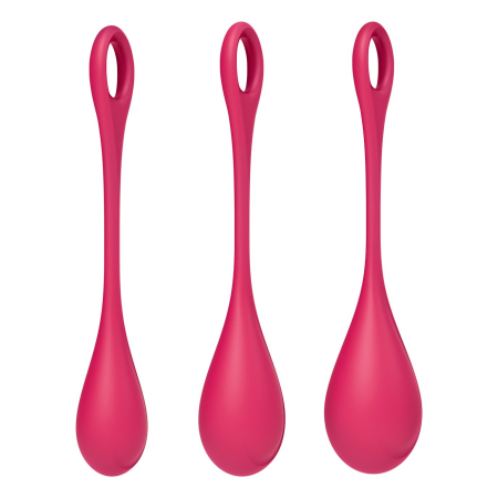 Набір йоні намистин Satisfyer Yoni Power 1 Red, діаметр 2-2,5-3см, вага 22-46-74гр - фото №3