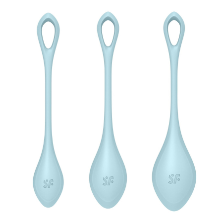 Набір йоні намистин Satisfyer Yoni Power 2 Light Blue, диаметр 2-2,5-3см, вес 22-44-73гр - фото №4