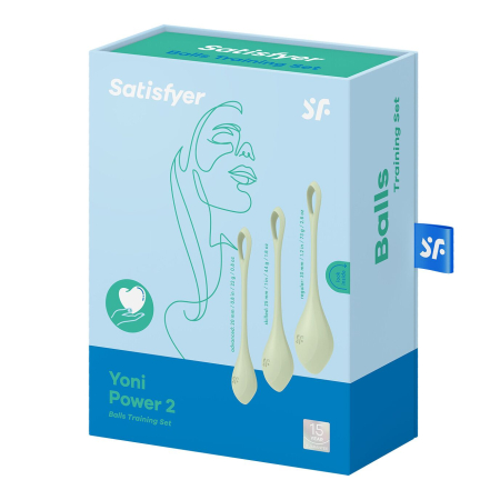 Набір йоні намистин Satisfyer Yoni Power 2 Light Green, диаметр 2-2,5-3см, вес 22-44-73гр - фото №5