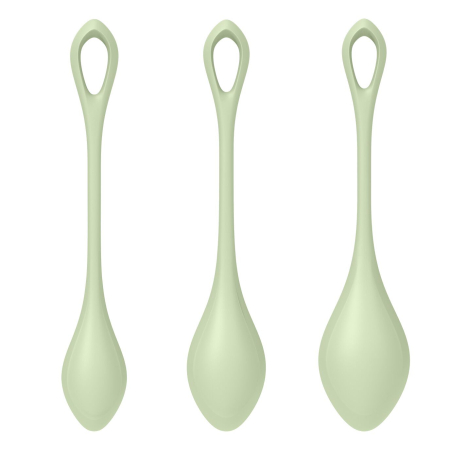 Набір йоні намистин Satisfyer Yoni Power 2 Light Green, диаметр 2-2,5-3см, вес 22-44-73гр - фото №3