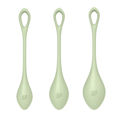 Набір йоні намистин Satisfyer Yoni Power 2 Light Green, диаметр 2-2,5-3см, вес 22-44-73гр - фото №4