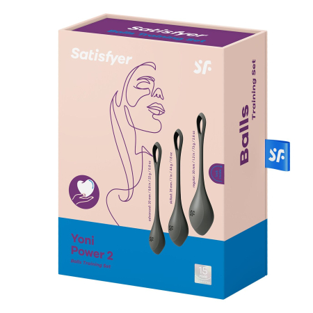 Набір йоні намистин Satisfyer Yoni Power 2 Black, діаметр 2-2,5-3см, маса 22-44-73 г - фото №5