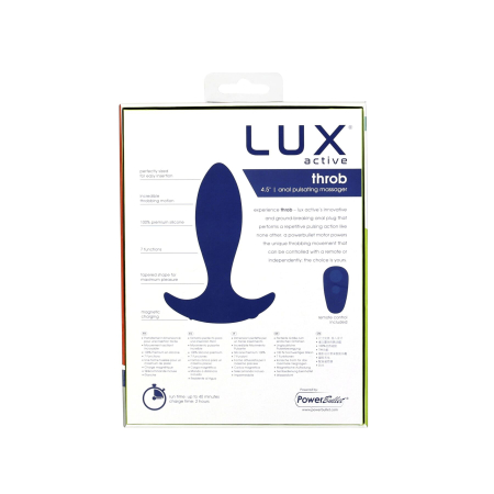 Анальна пробка з пульсацією Lux Active – Throb – 4.5" Anal Pulsating Massager, пульт ДК - фото №9
