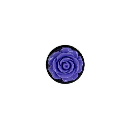 Металева анальна пробка Lux Active з трояндою - Rose Anal Plug - Purple, віброкуля в подарунок №3