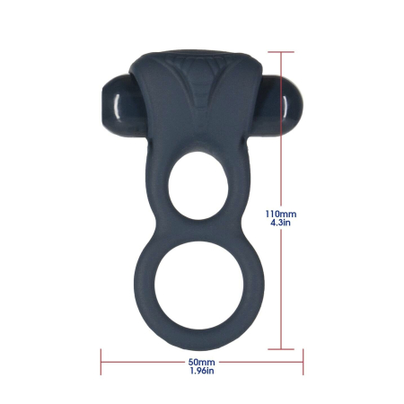 Подвійне ерекційне кільце з вібрацією Lux Active-Triad - Vibrating Dual Cock Ring, пульт ДК - фото №2