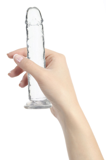 Прозорий фалоімітатор на присосці ADDICTION Vertical Dong 7?, віброкуля в подарунок - фото №4