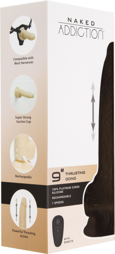 Фалоімітатор з пульсацією Naked ADDICTION Dominic 9? Vanilla, пульт ДК, діаметр 4,2 см - фото №6