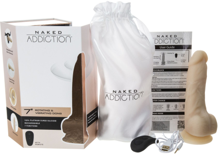 Фалоімітатор з вібрацією та ротацією Naked ADDICTION Chris 7? Rotating & Vibrating Dong, пульт ДК - фото №6