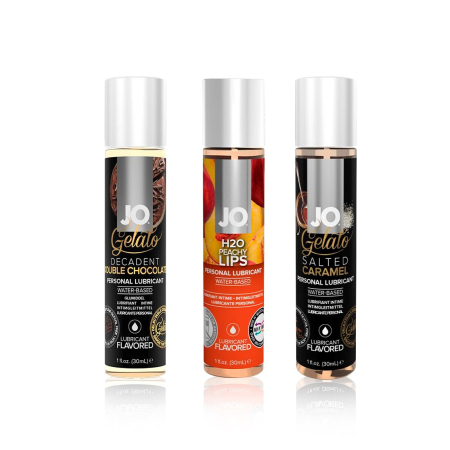 Набір «Персиковий десерт», 3 смакові змазки System JO, віброкуля SugarBoo, кубики System JO №2