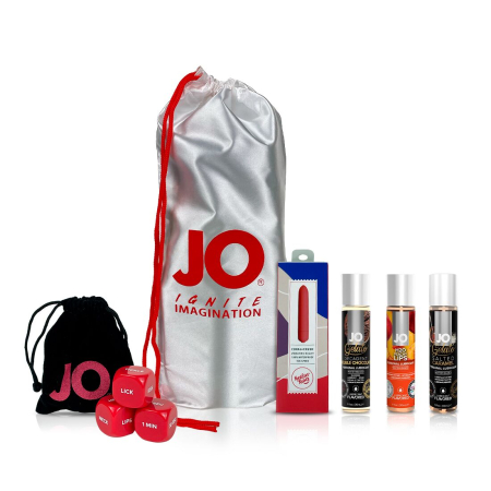 Набір «Персиковий десерт», 3 смакові змазки System JO, віброкуля SugarBoo, кубики System JO 