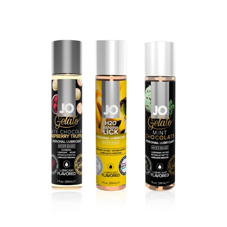 Набір «Банановий десерт», 3 смакові змазки System JO, яйце-мастурбатор Tenga, кубики System JO - фото №2