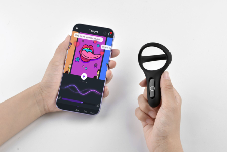 Подвійне ерекційне кільце Fun Town Rise Black, керування зі смартфона - фото №8