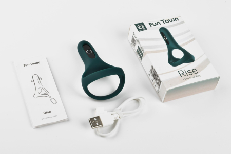 Подвійне ерекційне кільце Fun Town Rise Turquoise, керування зі смартфона - фото №5