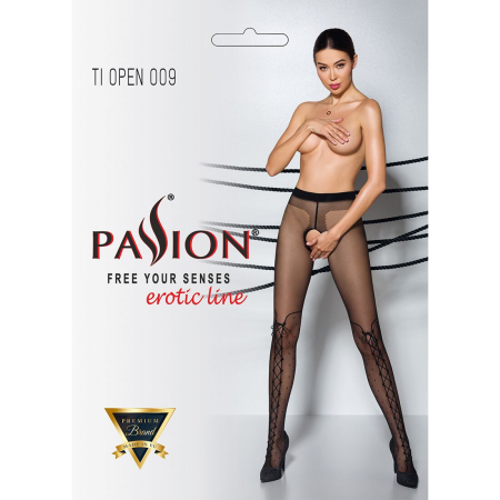 Колготки з відкритим доступом, імітація ботфорт Passion TIOPEN 009 1/2 (20 den), black - фото №5