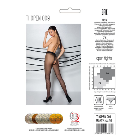 Колготки з відкритим доступом, імітація ботфорт Passion TIOPEN 009 3/4 (20 den), black - фото №6