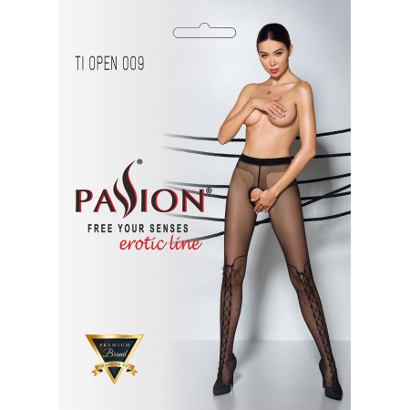 Колготки з відкритим доступом, імітація ботфорт Passion TIOPEN 009 5 (20 den), black - фото №5